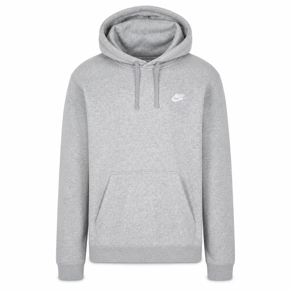 Nike Men's Grey Pullover Hoodie L Fleece Logo Sweatshirt