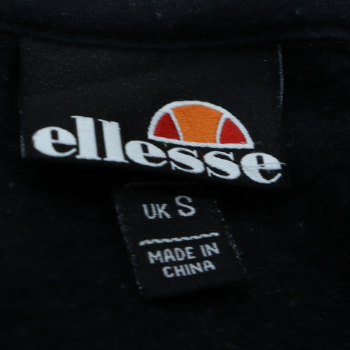Ellesse Mens Black Pullover Hoodie Size S Fleece Logo Sportswear