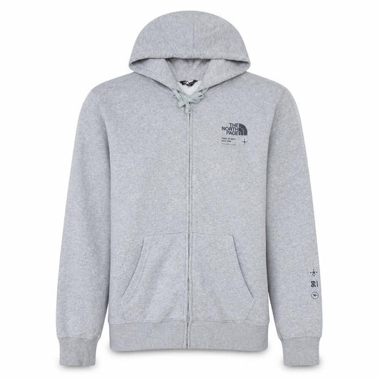 The North Face Men's Grey Full Zip Hoodie Size M Outdoor Fleece