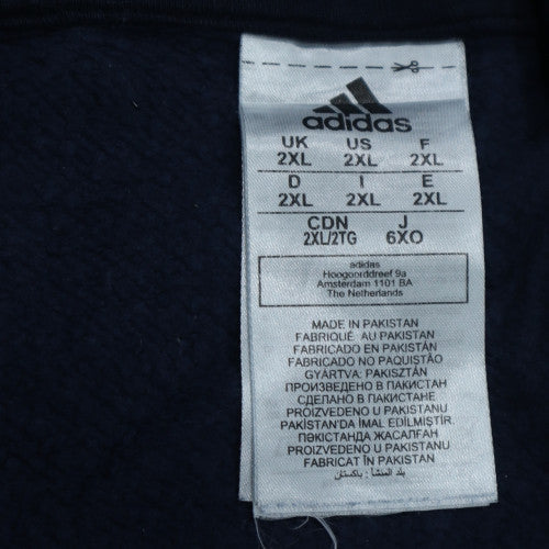 adidas Mens Black 2XL Pullover Hoodie with Logo Sports Style