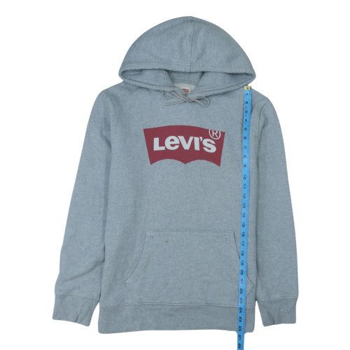 Levi's Men's Grey Pullover Hoodie Medium Logo Fleece Sweatshirt