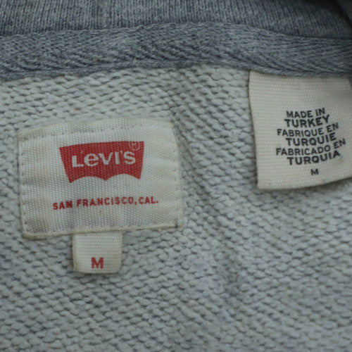 Levi's Men's Grey Pullover Hoodie Medium Logo Fleece Sweatshirt