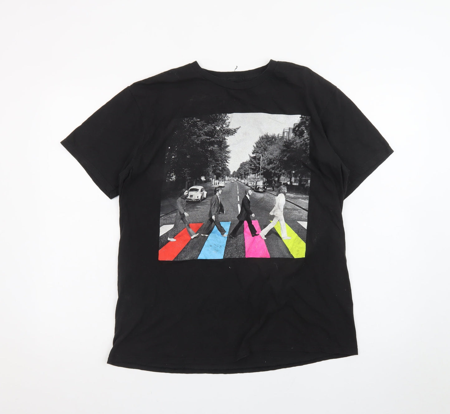 The Beatles Men's Black Abbey Road Graphic T-Shirt Size L
