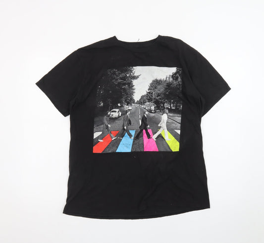 The Beatles Men's Black Abbey Road Graphic T-Shirt Size L