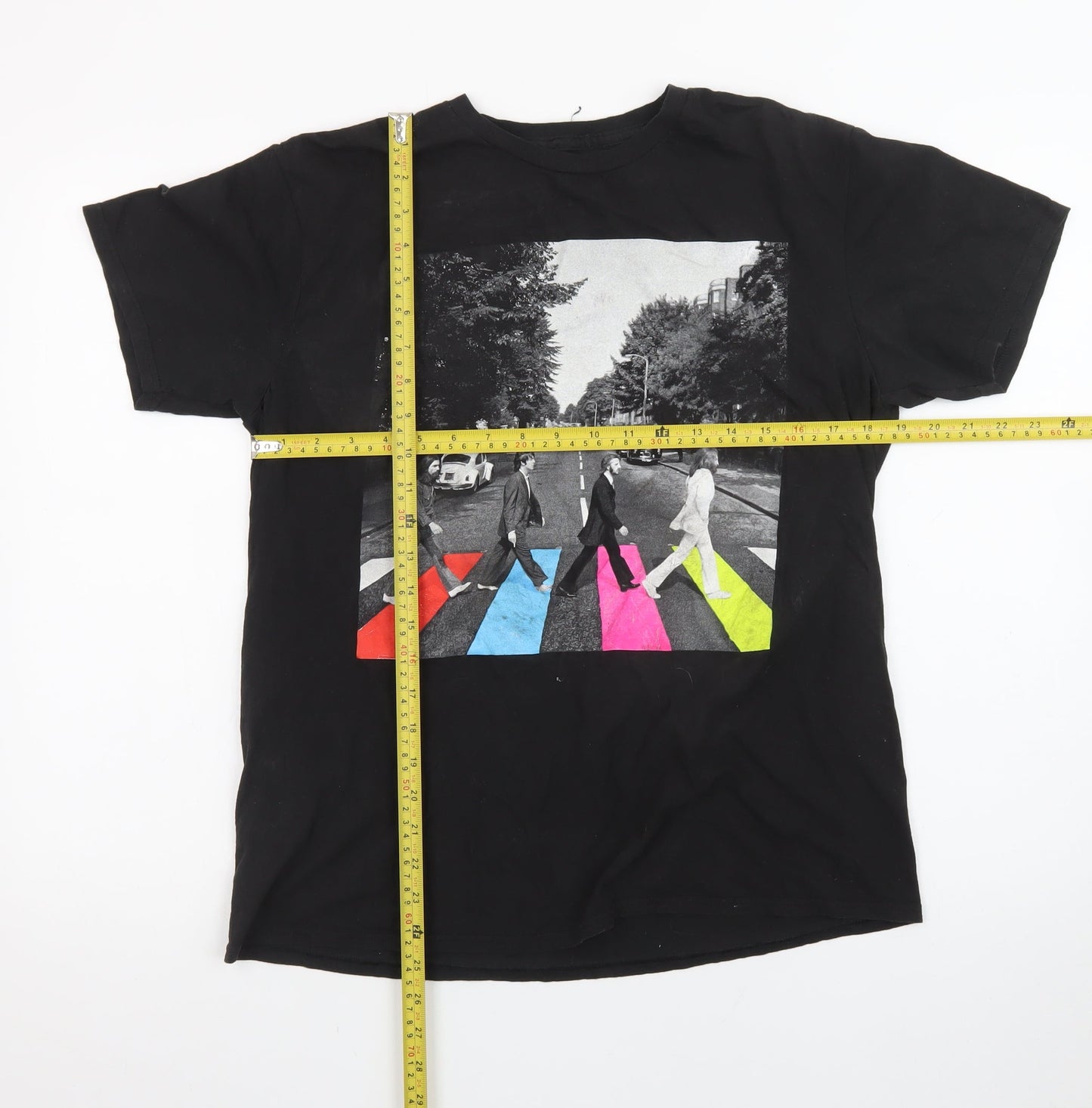The Beatles Men's Black Abbey Road Graphic T-Shirt Size L