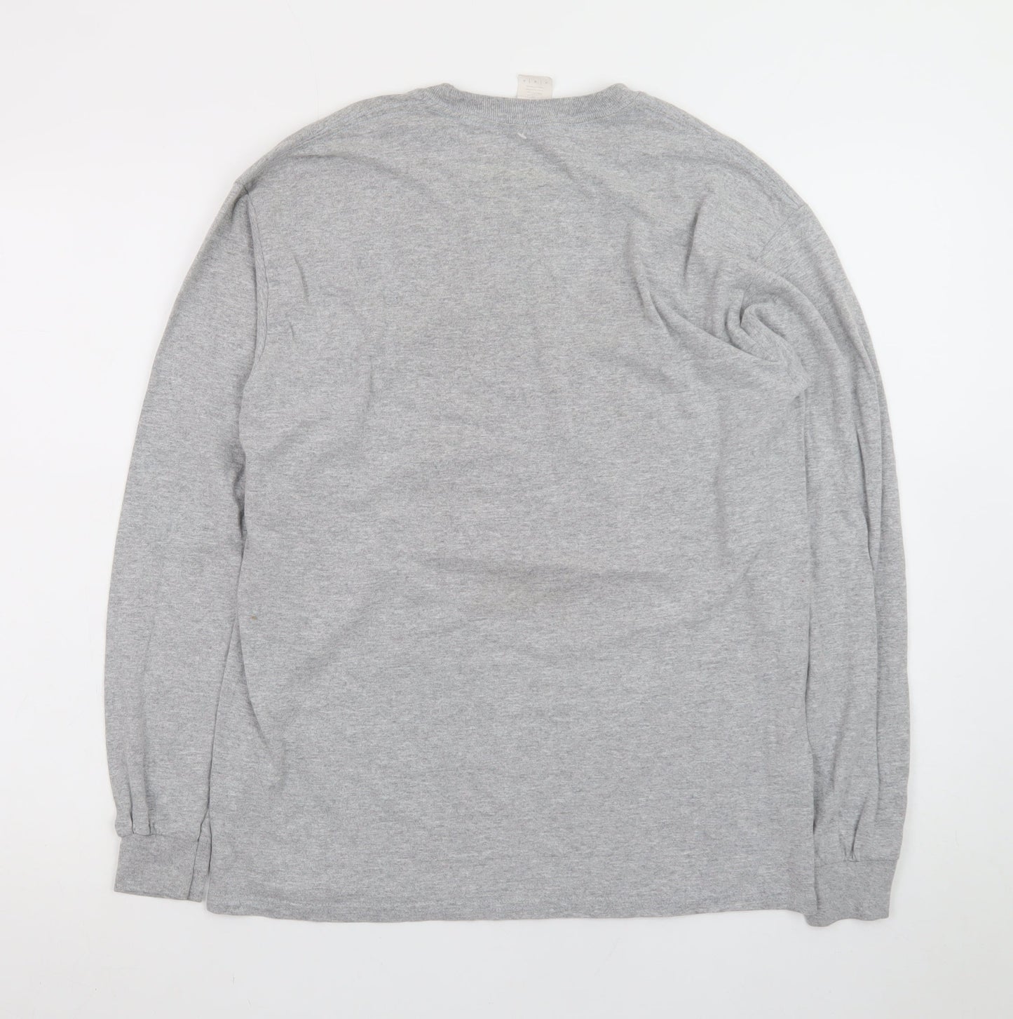 Gildan Mens Grey LB Bruins Sports Graphic Long Sleeve Cotton T-Shirt Size M