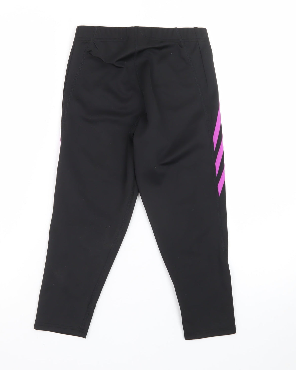 Adidas Womens Black XS Ankle Leggings Purple Stripe Performance