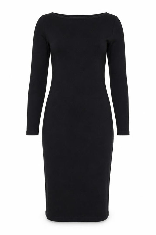 New Look Women Black Size 12 Bodycon Knee Length Long Sleeve Dress