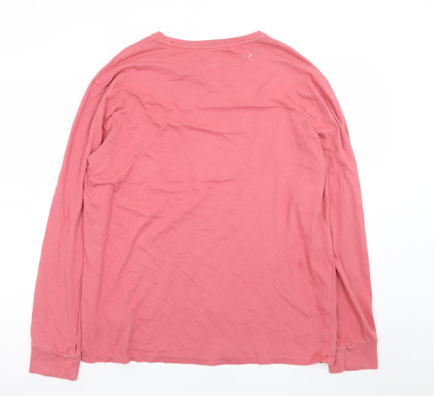 Ralph Lauren Men’s Pink Long Sleeve Cotton Crew Neck T-Shirt L
