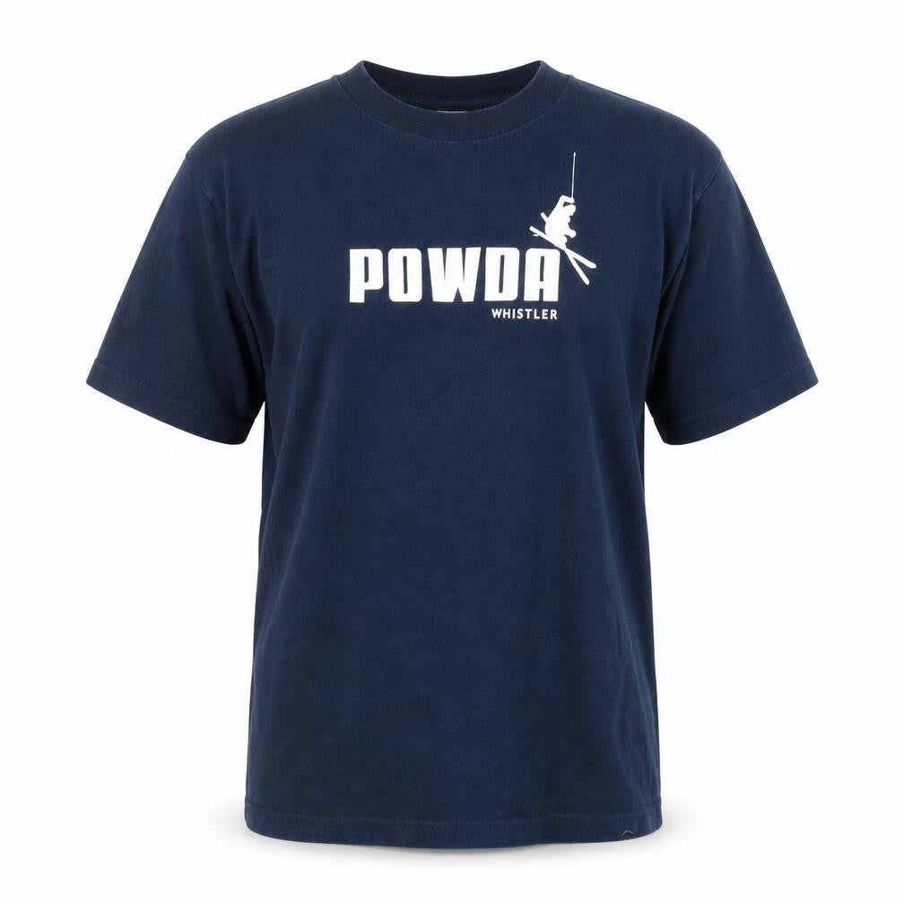 Alstyle Men’s Navy Blue POWDA Whistler Ski Graphic T-Shirt Size M