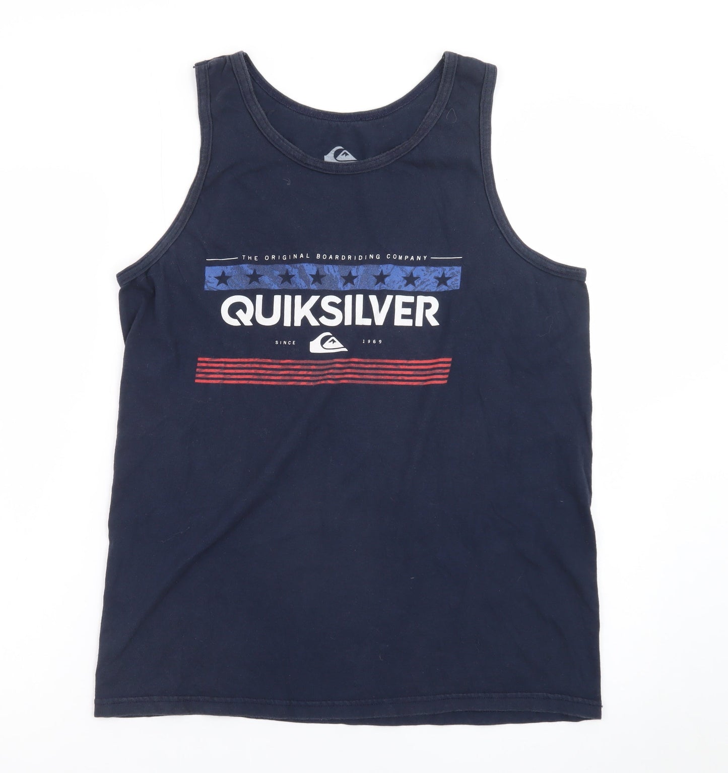 Quiksilver Men's Navy Sleeveless Regular Fit Cotton Tank Top M
