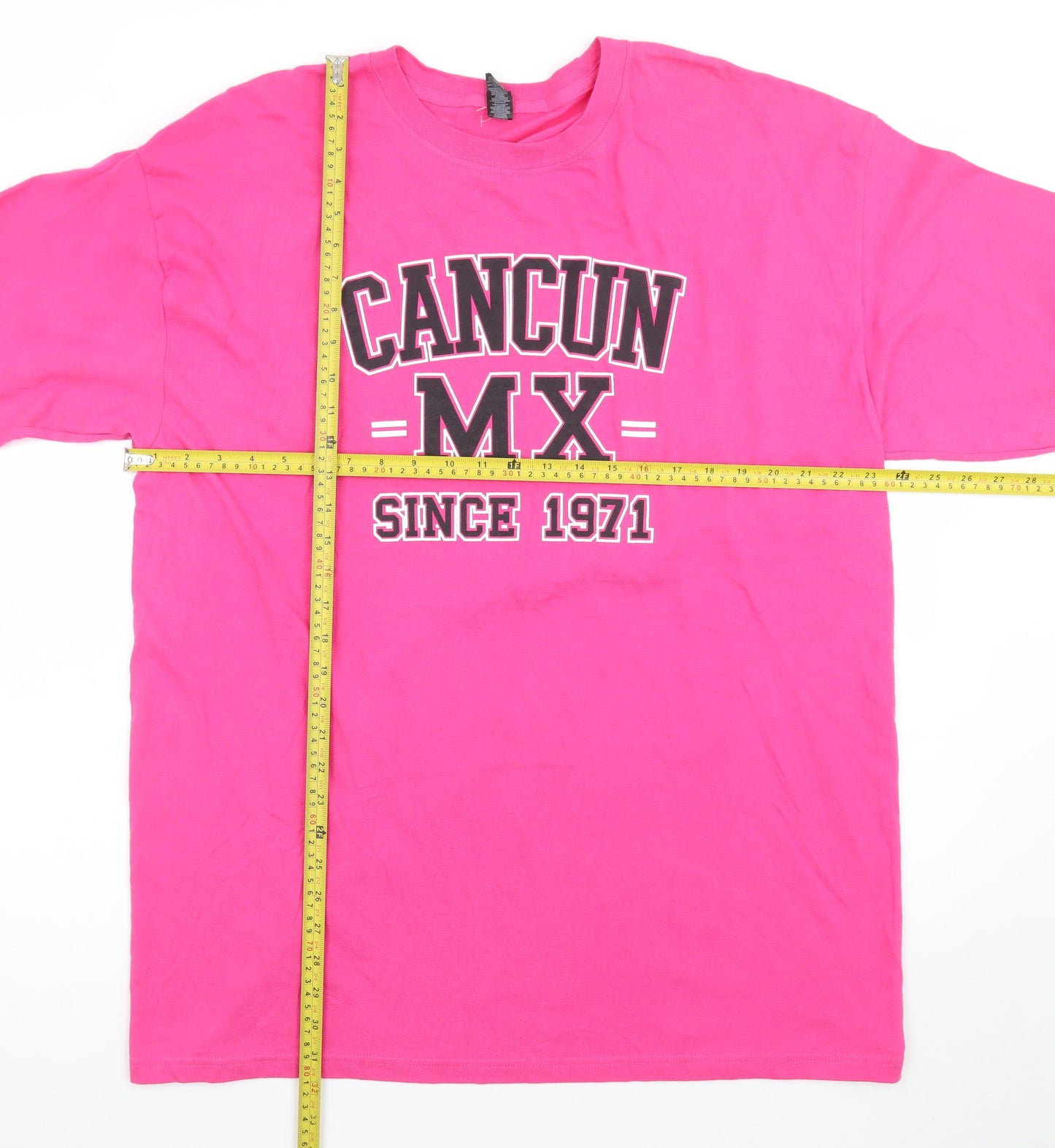 M&O Gold Women's Pink Cancun MX Print Cotton T-Shirt XL
