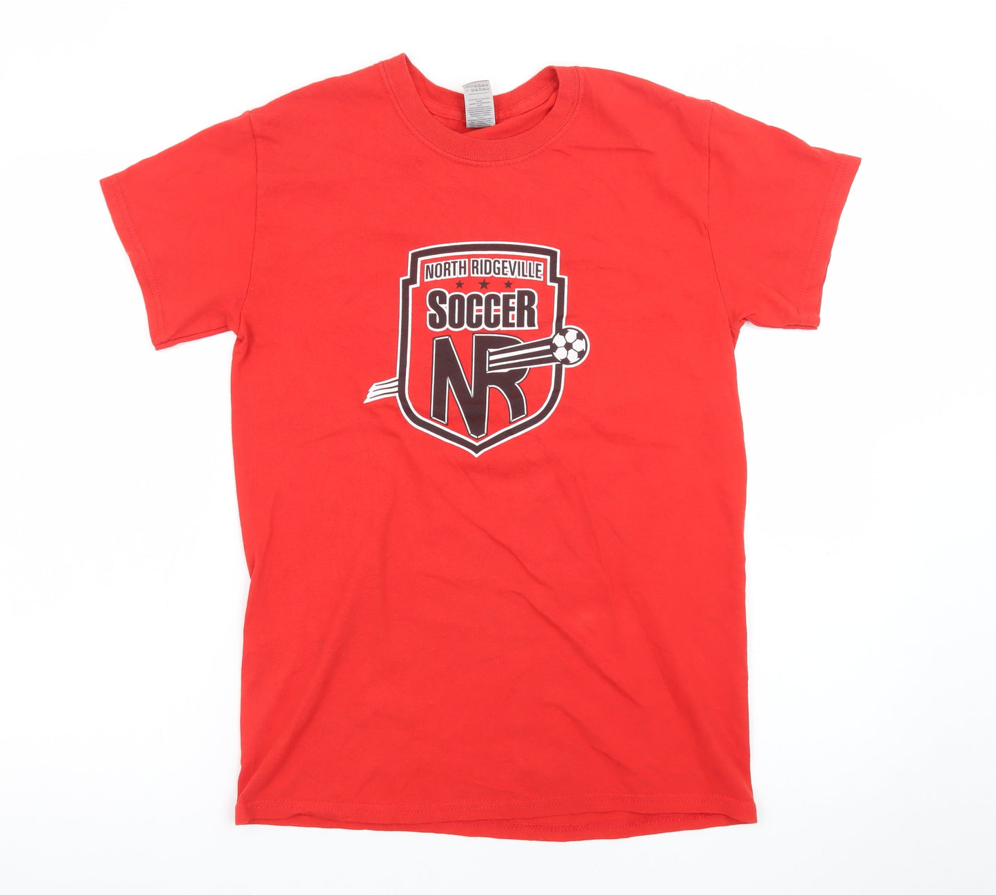 Gildan Men's Red North Ridgeville Soccer T-Shirt Small Sports Style