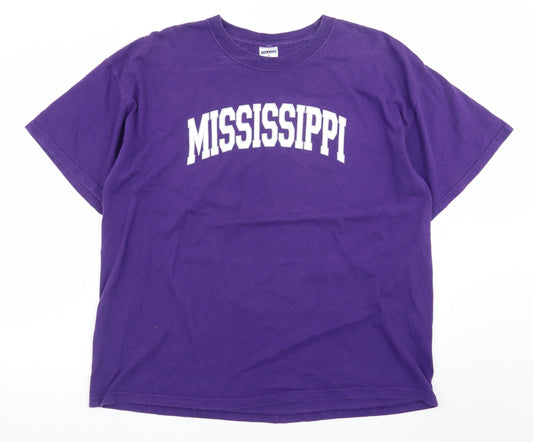 Jerzees Men’s Purple Mississippi XL Heavyweight Cotton T-Shirt