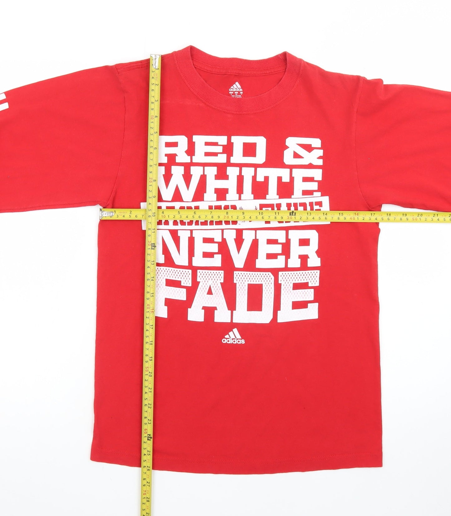 Adidas Men’s Red Long Sleeve Graphic Sports T-Shirt Size S