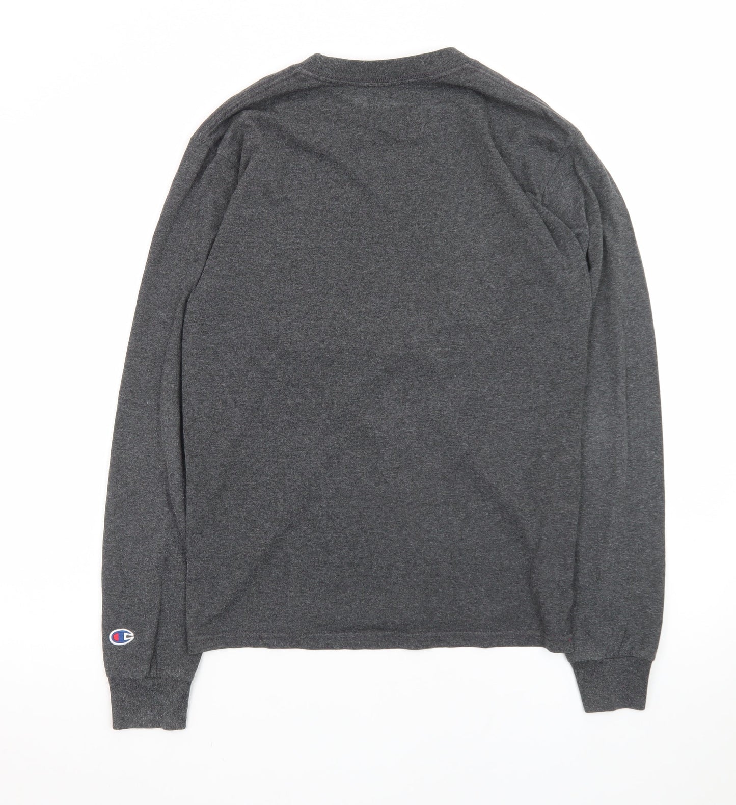 Champion Men’s Grey Long Sleeve Crew Neck Football Graphic T-Shirt Size S