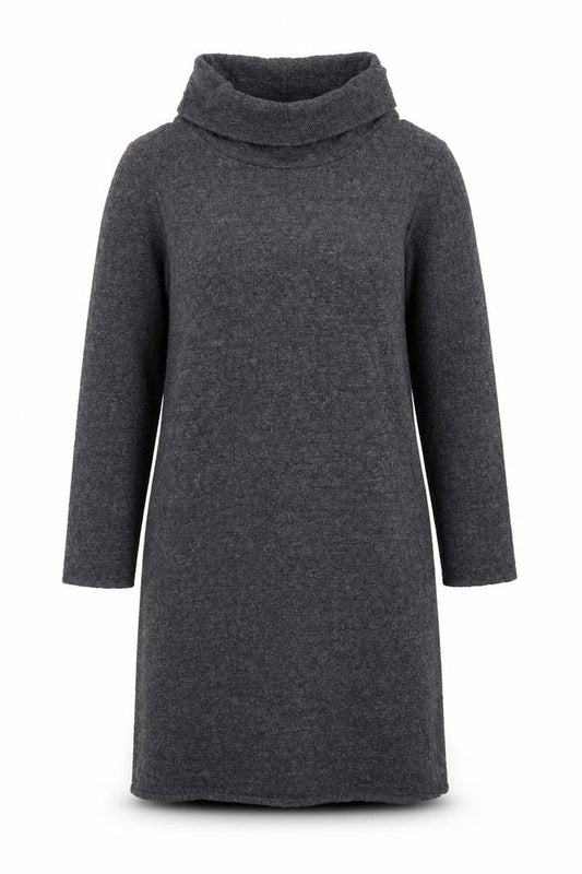 Warehouse Women’s Grey Knit Roll Neck Shift Dress Size 10