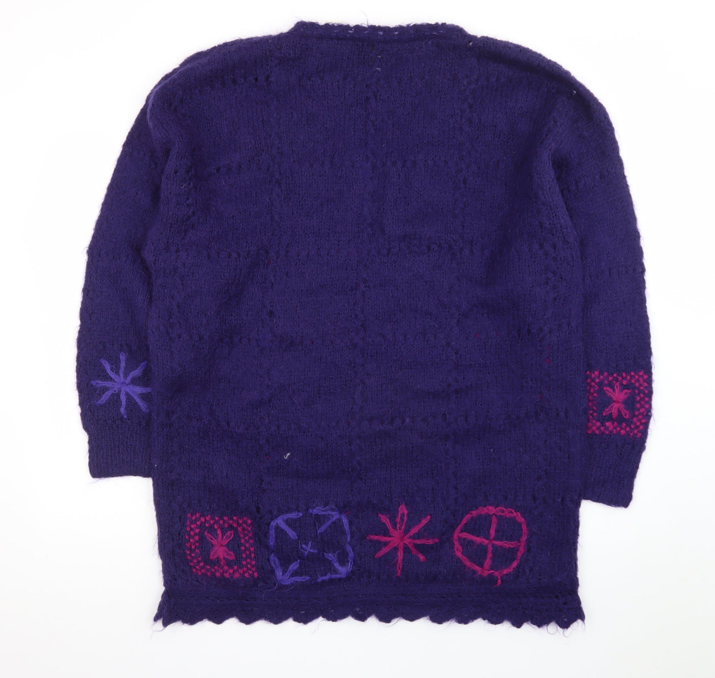Cie Internationale Express Purple Mohair Blend Women's Large Handknit Jumper