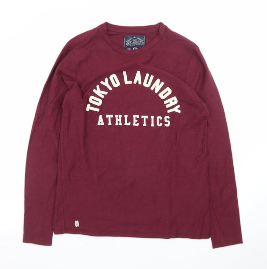 Tokyo Laundry Men's Red Long Sleeve Athletics T-Shirt Size M