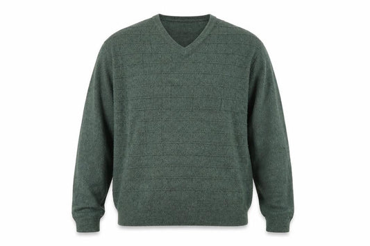 Dockers Men Green Acrylic V-Neck Pullover Jumper Size L
