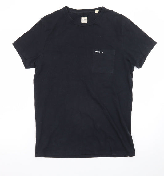 Jack Wills Men's Black Slim Fit Cotton Crew Neck T-Shirt M