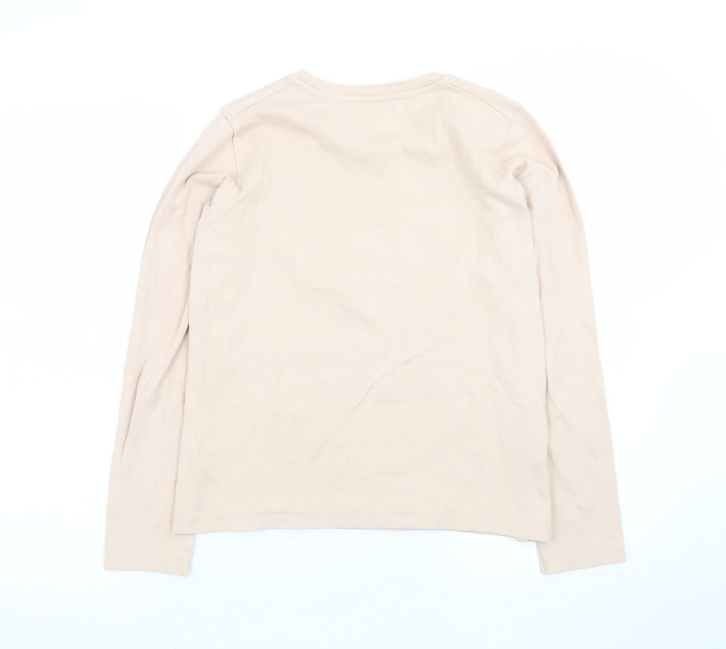 Uniqlo Women's Beige Long Sleeve Cotton Stretch T-Shirt Size S