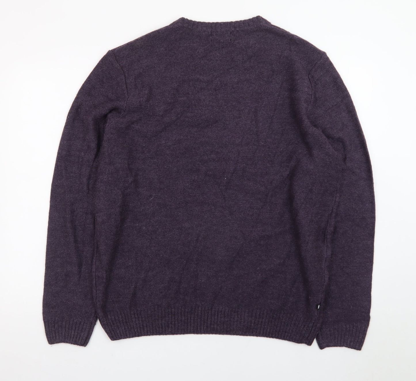 Geoffrey Beene Men's Purple Wool Crew Neck Pullover Jumper L