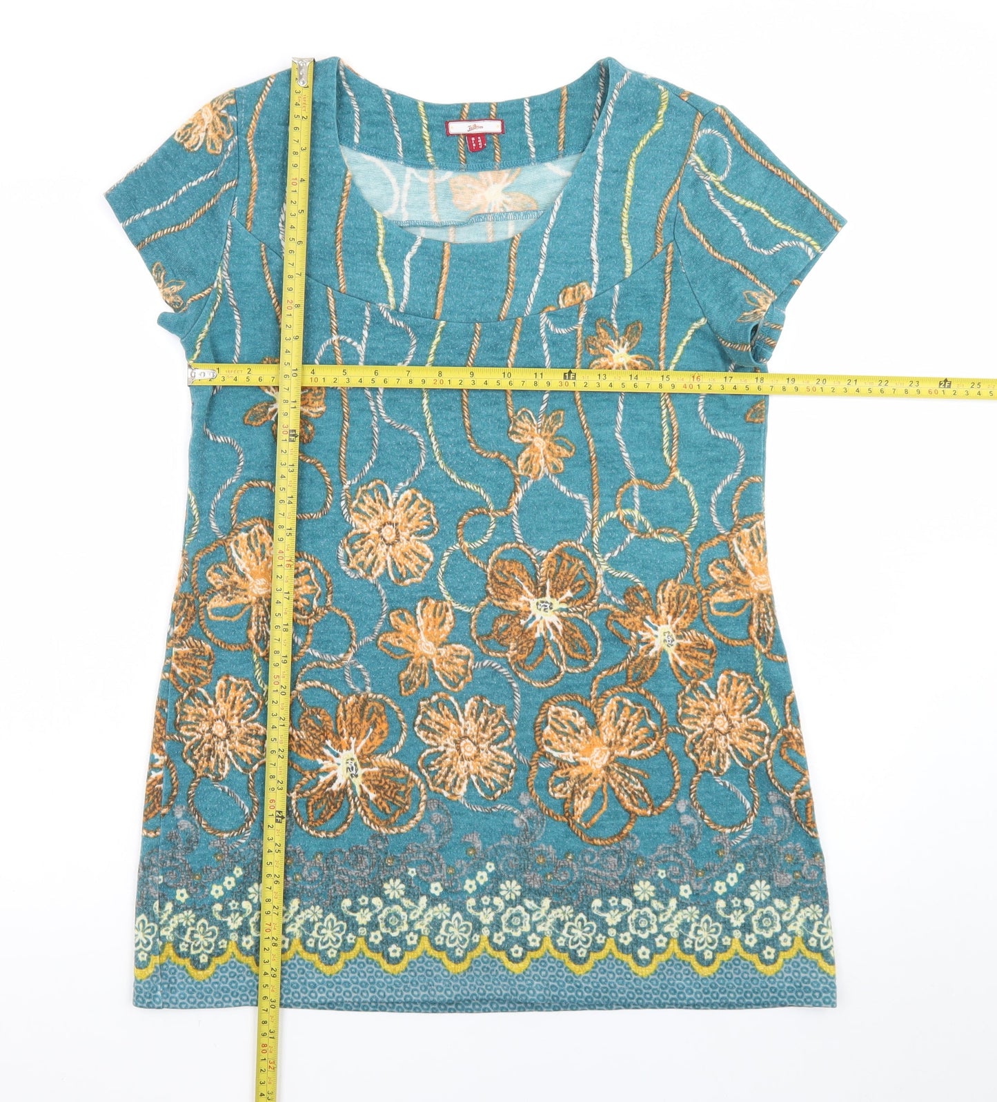 Joe Browns Womens Blue Floral Embroidered Shift Dress Size 14