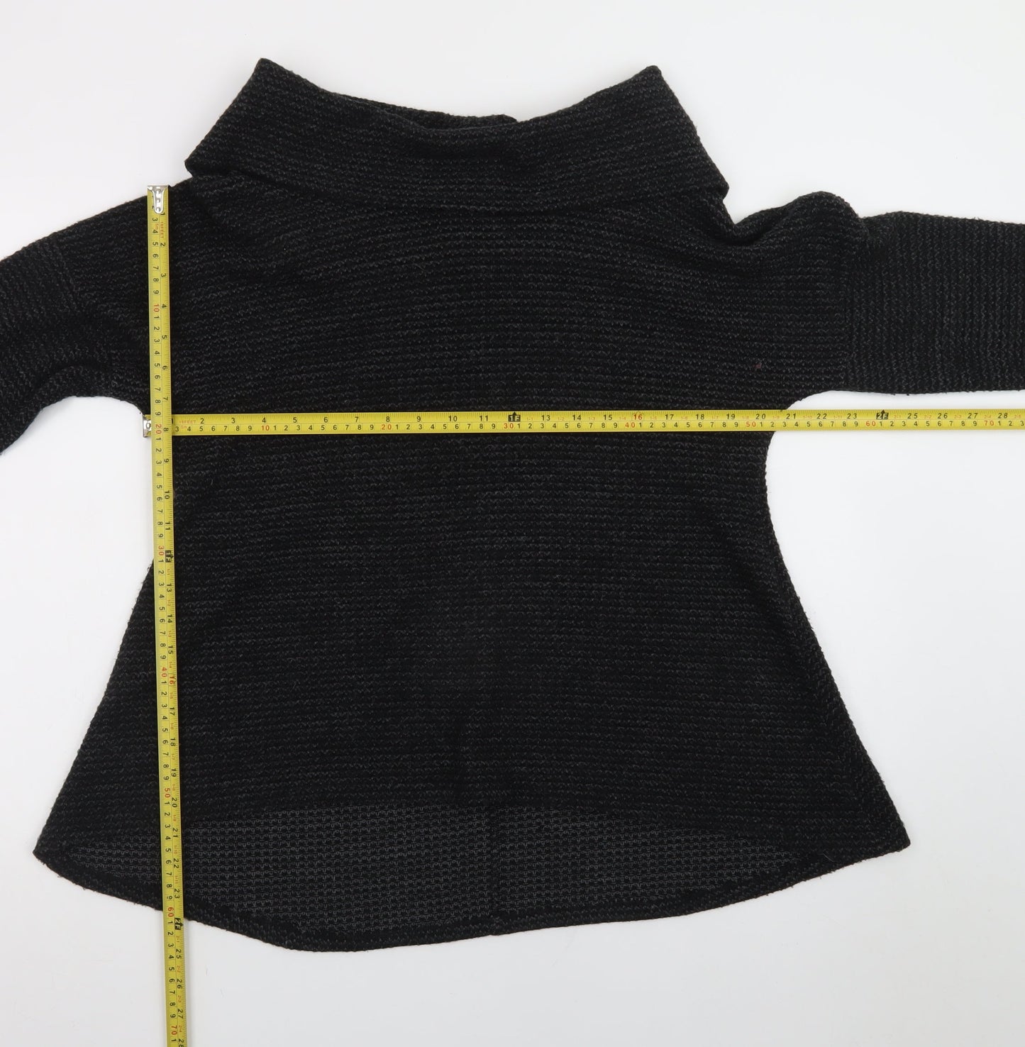 Apricot Women Black Cowl Neck Chunky Knit Jumper S