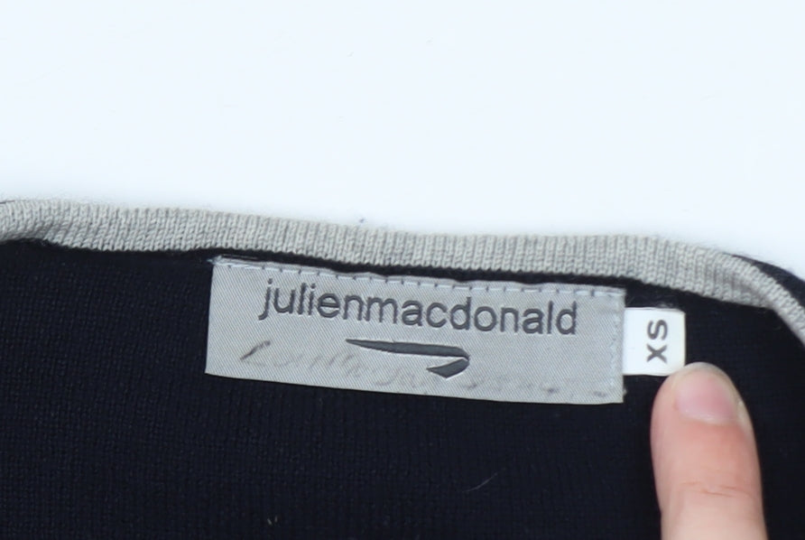 Julien Macdonald Women's Black XS Cardigan V-Neck Knitwear