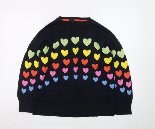 M&Co Women’s Multicoloured Heart Pattern Cotton Jumper UK 10