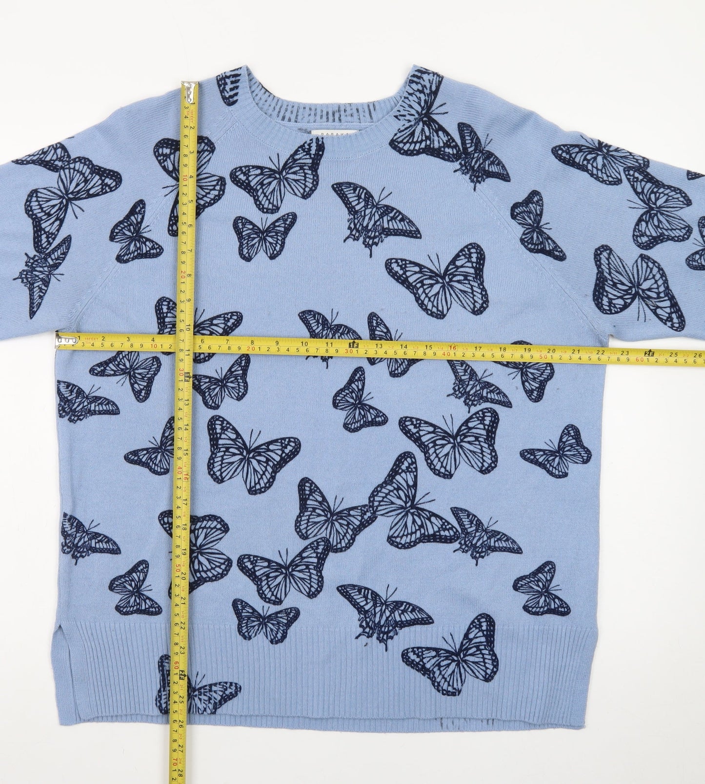 Papaya Women’s Blue Butterfly Print Pullover Jumper Size 18