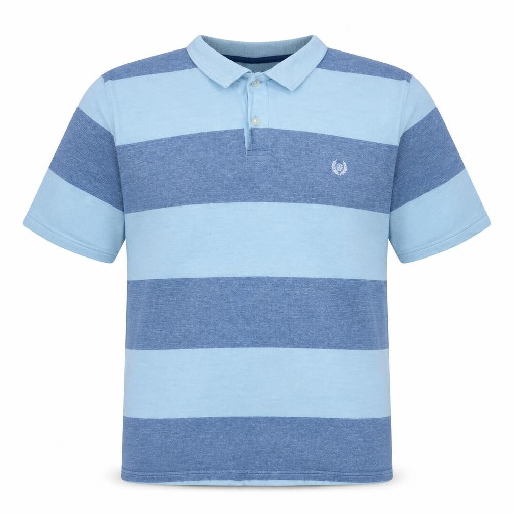 Chaps Men's Blue Striped 2XL Cotton Polo Shirt