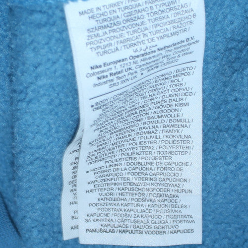 Nike Men's Blue Pullover Hoodie M Fleece Logo Sweatshirt