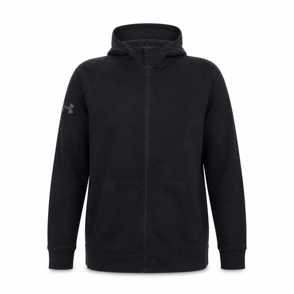 Under Armour Mens Black Full Zip Hoodie Size L Fleece Sweatshirt