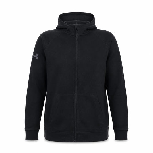 Under Armour Mens Black Full Zip Hoodie Size L Fleece Sweatshirt