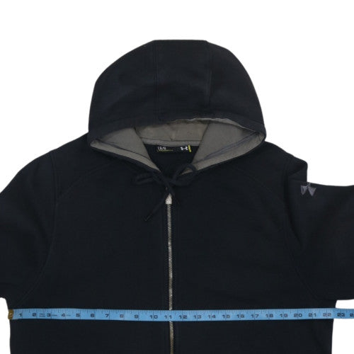 Under Armour Mens Black Full Zip Hoodie Size L Fleece Sweatshirt