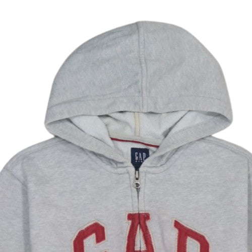GAP Kids Boys Grey Full Zip Hoodie 10-11 Years Cotton Blend Logo Hooded