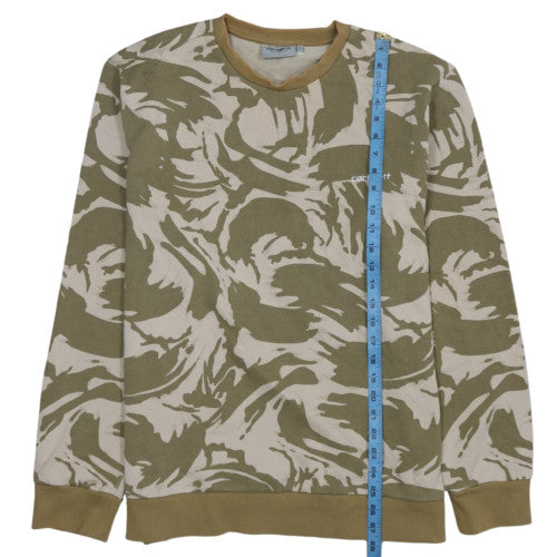 Carhartt WIP Men's Beige Camo XL Crew Neck Sweatshirt
