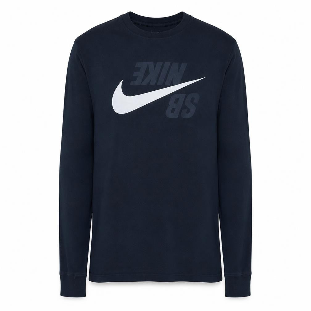 Nike Men's Navy Long Sleeve Crew Neck Graphic T-Shirt Size S