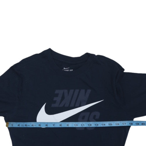Nike Men's Navy Long Sleeve Crew Neck Graphic T-Shirt Size S