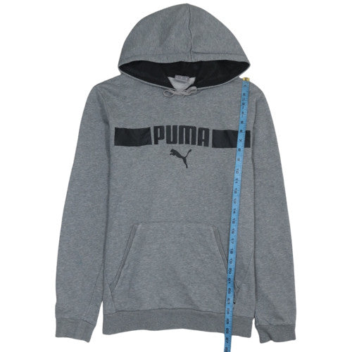 Puma Mens Grey Regular Fit Pullover Hoodie Size M