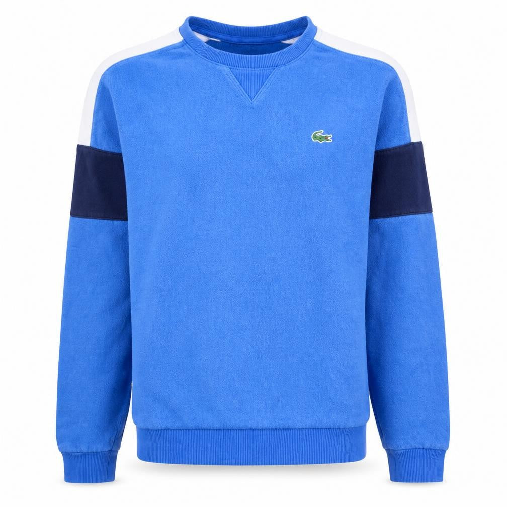 Lacoste Sport Men's Blue Crew Neck Long Sleeve Pullover Sweatshirt - Size S