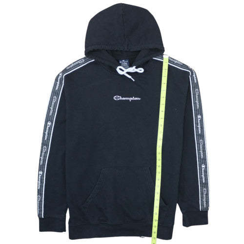 Champion Men's Black Pullover Hoodie Medium Embroidered Logo Fleece