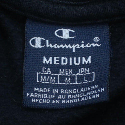 Champion Men's Black Pullover Hoodie Medium Embroidered Logo Fleece