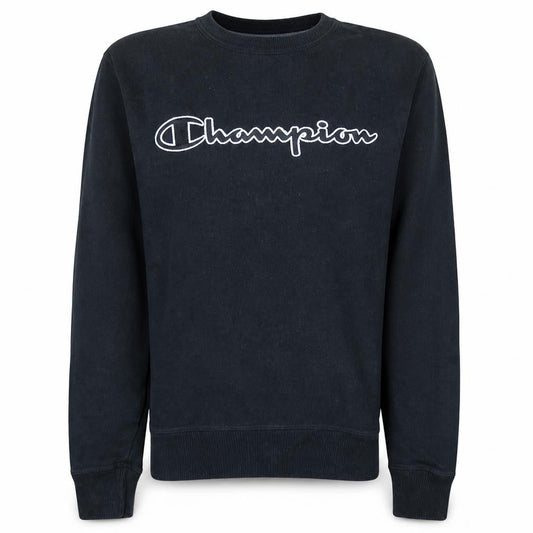 Champion Men's Black Small Crew Neck Logo Pullover Sweatshirt