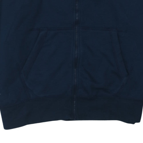 Nike Men's Blue Full Zip Hoodie 2XL Fleece Lined Sweatshirt