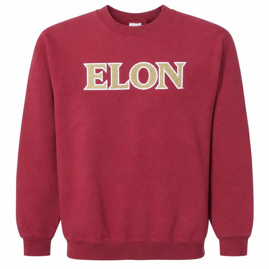 Champion Men Red L Pullover Crew Neck College Logo Sweatshirt