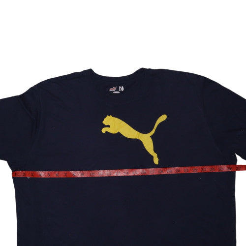 Puma Mens Black 2XL Sports Logo Graphic Short Sleeve T-Shirt