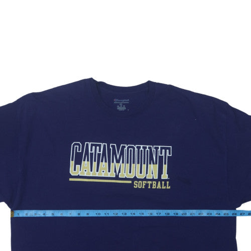 Champion Men's Blue Catamount Softball 3XL Graphic T-Shirt